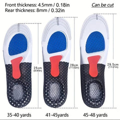 Silicone Shock Absorbing Insoles for Foot Pain Relief