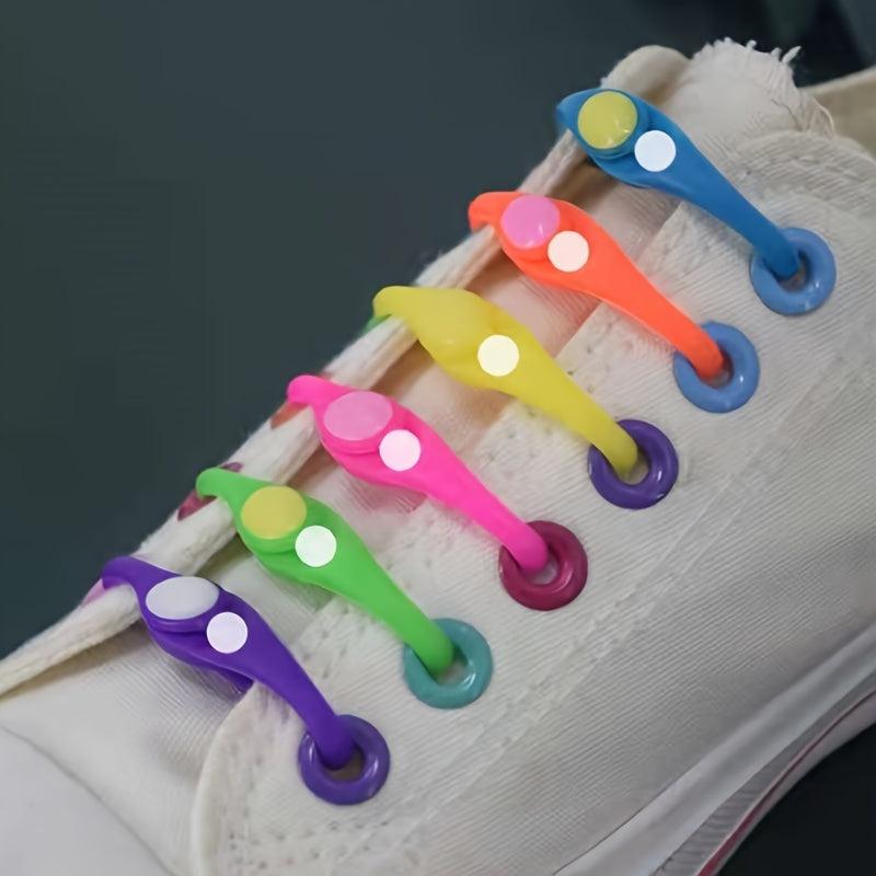 12pcs Colorful Silicone Shoelaces Shoe Accessories