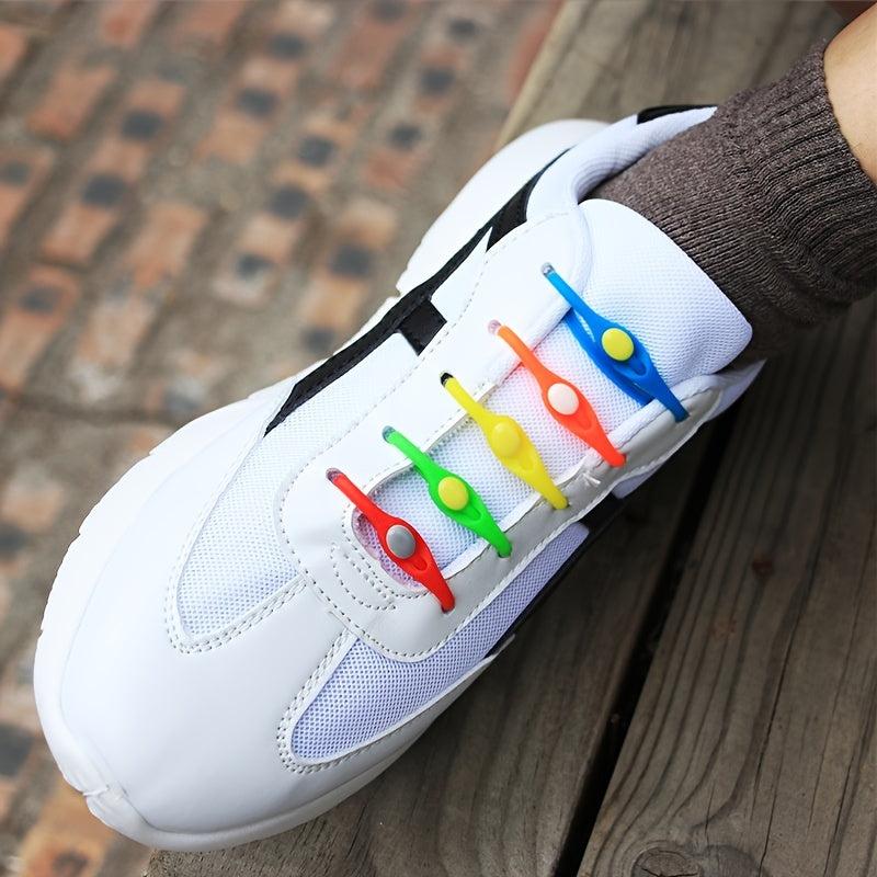 12pcs Colorful Silicone Shoelaces Shoe Accessories
