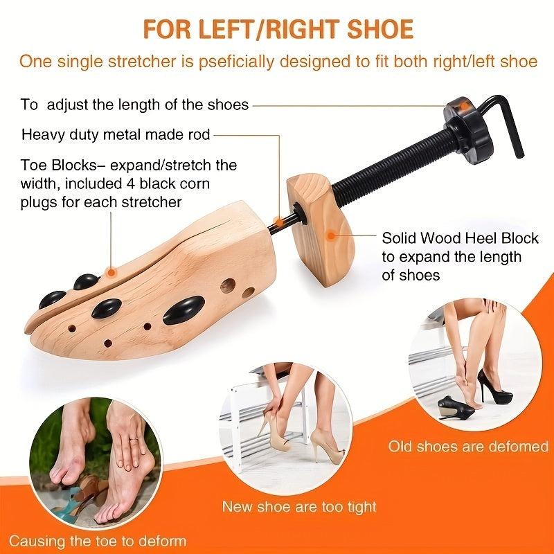Unisex Shoe Clogs Shaping Frame Pine Adjustable Flats High Heel Boots Stretcher