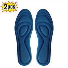 Grey Sports Insoles 4D Anti-odor High Elastic Sweat Absorption Breathable