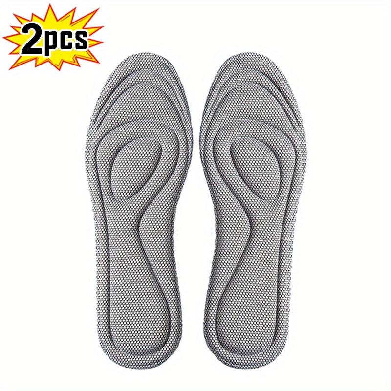 Grey Sports Insoles 4D Anti-odor High Elastic Sweat Absorption Breathable