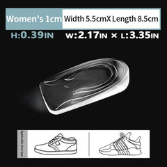 Silicone Gel Height Increase Insoles Heel Lifting Foot Care Protector Inserts