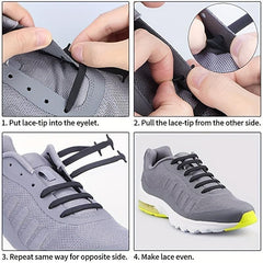 Silicone Elastic No Tie LACES for Adults & Kids