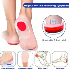 Medical Silicone Heel Pads - Gel Heel Cup Plantar Fasciitis Liner
