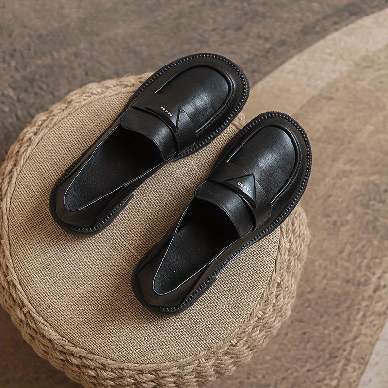 Women's Triangle Decor Loafers Slip On Walking Shoes