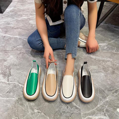 Women's Flat Loafers Soft Sole Slip On Shoes PU Leather Walking Flats