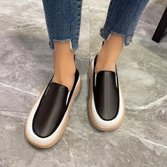 Women's Flat Loafers Soft Sole Slip On Shoes PU Leather Walking Flats