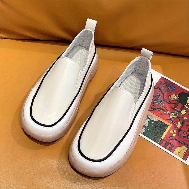 Women's Flat Loafers Soft Sole Slip On Shoes PU Leather Walking Flats