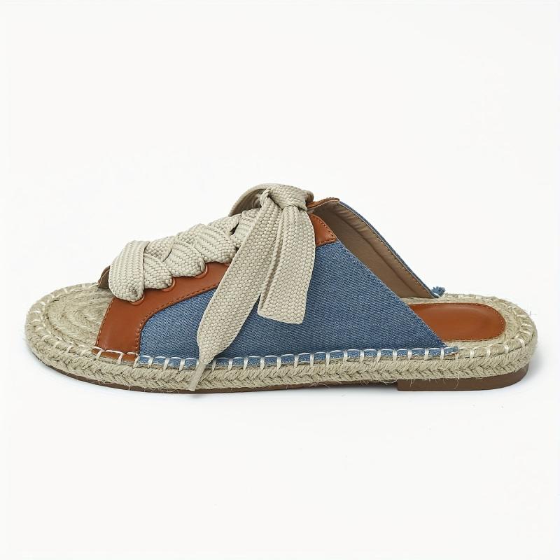 Casual Lace Up Flat Espadrille Sandals