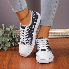 Women's Skull Print Canvas Shoes Outdoor Halloween Shoes