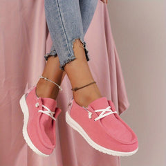 Women's Sequins Flat Loafers Lace Up Soft Sole Shoes