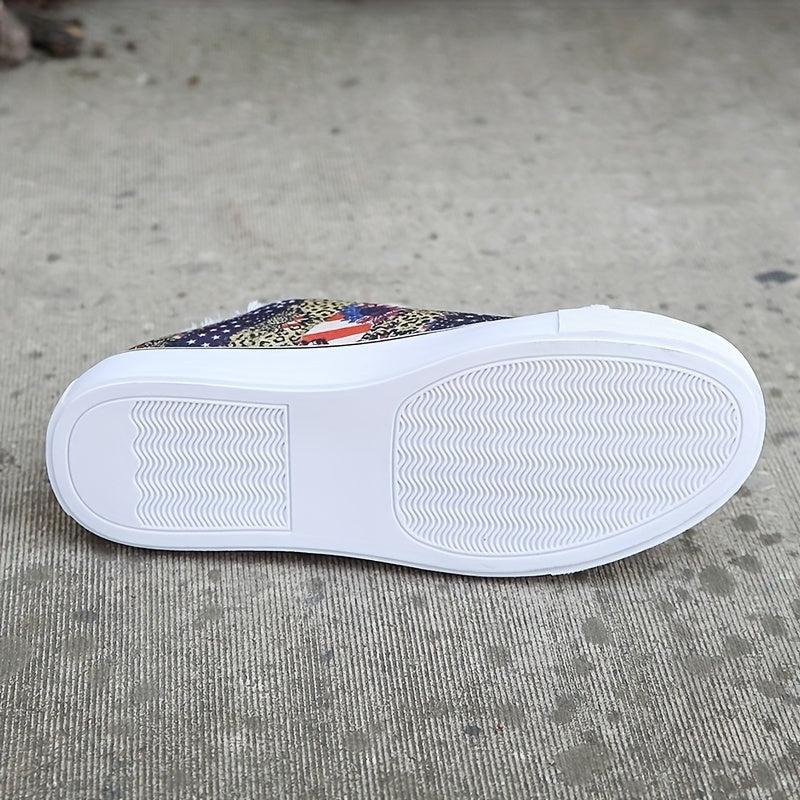 Women's Star & Striped Canvas Shoes Lace Up Sneakers