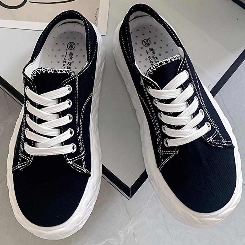 Women's Lace Up Platform Skate Shoes Low Top Sneaker