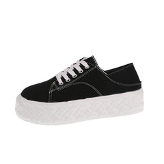 Women's Lace Up Platform Skate Shoes Low Top Sneaker