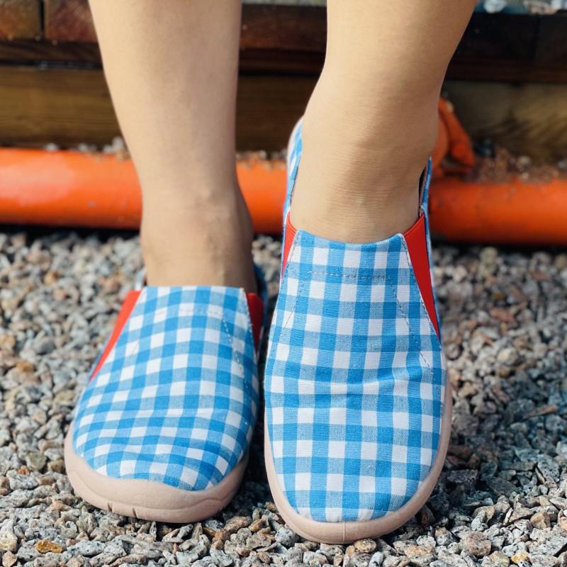 Women's Plaid Canvas Slip On Low Top Sneakers Lightweight Oktoberfest Shoes