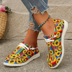 Women's Floral Canvas Shoes Lightweight Slip On Comfy Daily Shoes