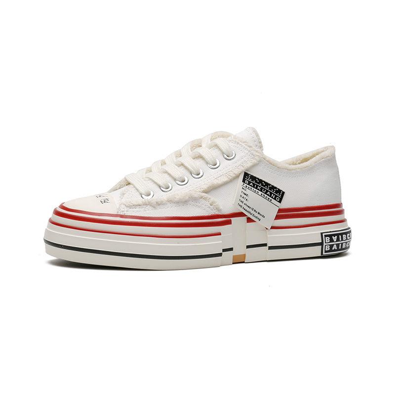 Women's Platform Canvas Lace up Skate Shoes