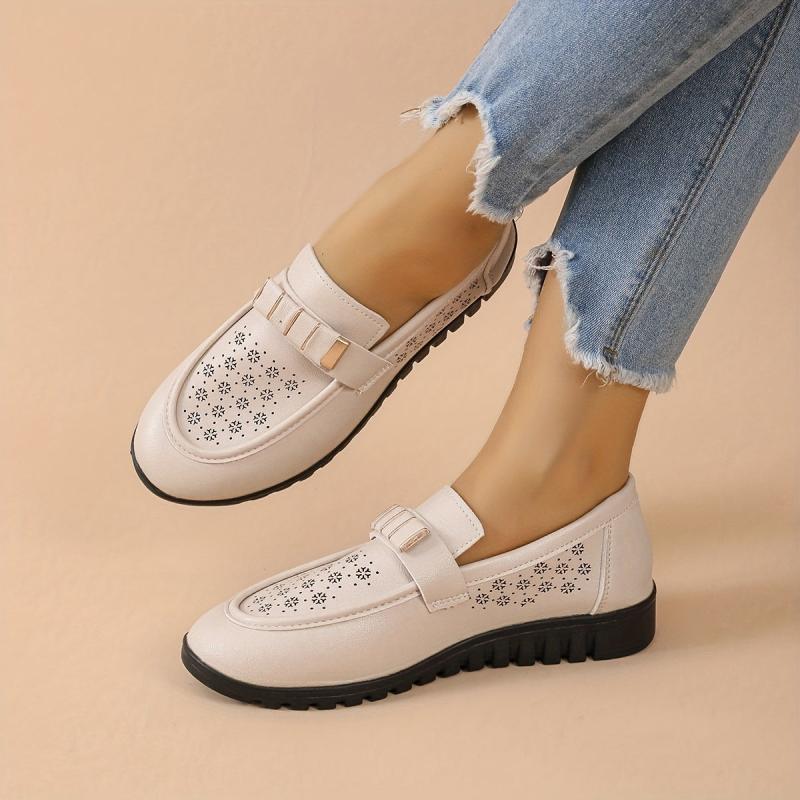 Women's Retro Flat Loafers Slip On Shoes