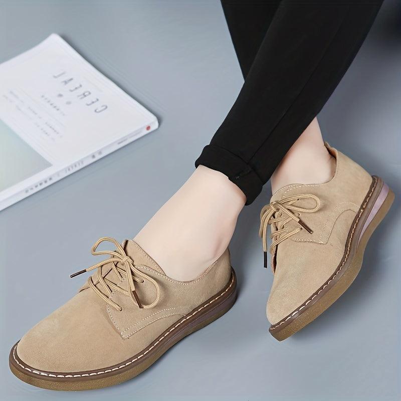 Women's Lace Up Loafers Low Top School Shoes Comfortable Preppy