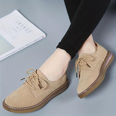 Women's Lace Up Loafers Low Top School Shoes Comfortable Preppy
