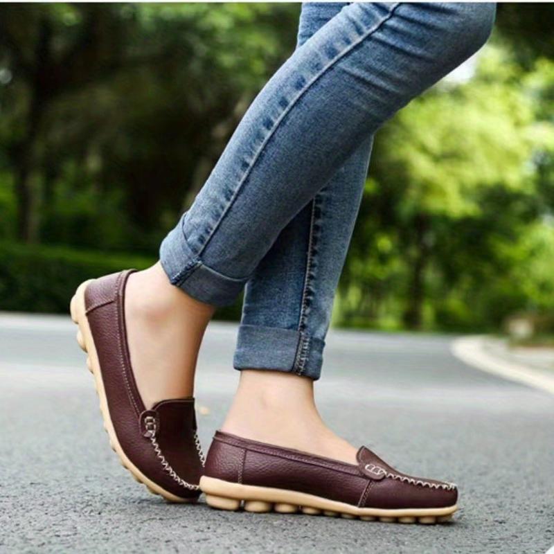 Women's Solid Slip On Loafers Comfortable Flats