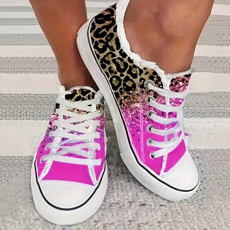 Leopard Print Casual Lace-Up Loafers