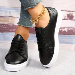 Women's Hollow Out Lace Up Sneakers Casual Outdoor Shoes