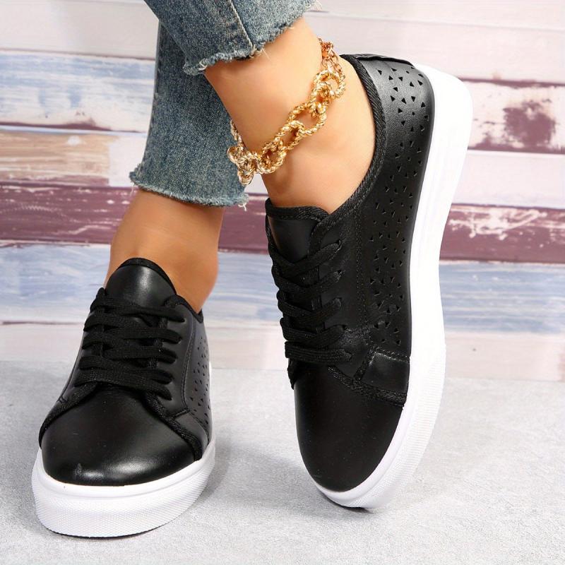 Women's Hollow Out Lace Up Sneakers Casual Outdoor Shoes