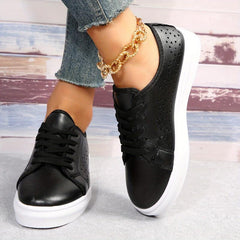 Women's Hollow Out Lace Up Sneakers Casual Outdoor Shoes