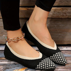 Women's Knitted Ballet Flats Soft Sole Slip On Shoes