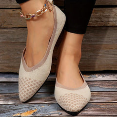 Women's Knitted Ballet Flats Soft Sole Slip On Shoes