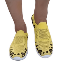 Leopard Print Sock Shoes Breathable Low Top Casual Walking Shoes
