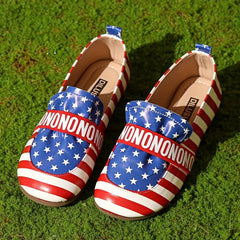 Women's Star Pattern Faux Leather Loafers Slip On Shoes Lightweight