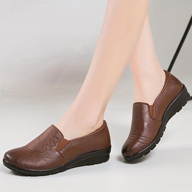 Women's Heart Pattern Slip On Loafers