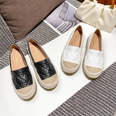 Women's Colorblock Platform Loafers Slip-on Casual Shoes
