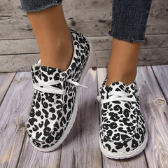 Women's Casual Flat Loafers Canvas Lightweight Lace Up Slip On Shoes