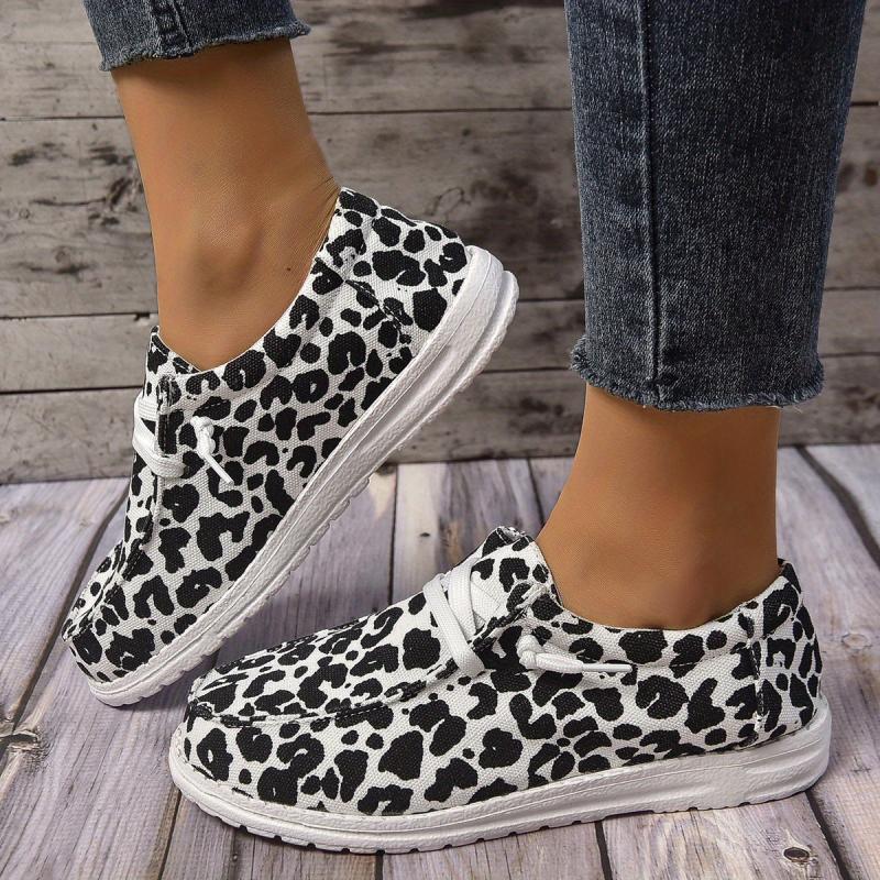 Women's Casual Flat Loafers Canvas Lightweight Lace Up Slip On Shoes