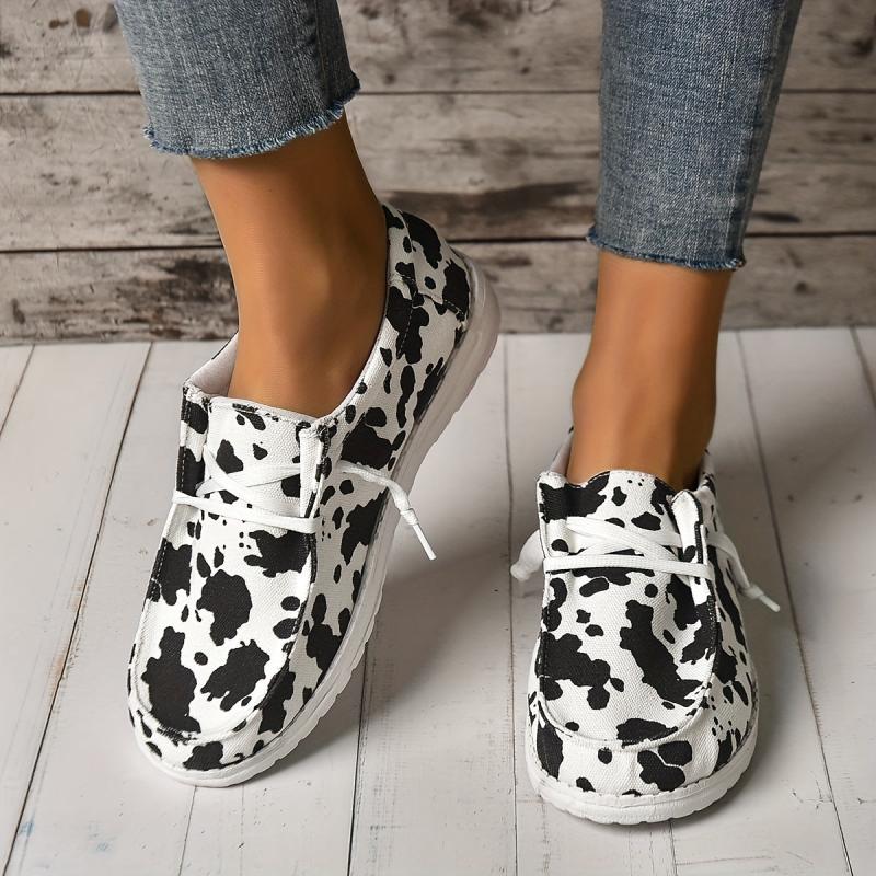 Women's Casual Flat Loafers Canvas Lightweight Lace Up Slip On Shoes