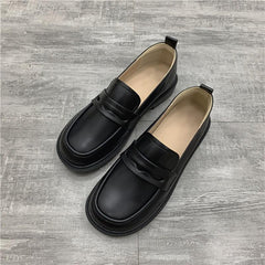 Women's Chunky Loafers Slip On Faux Leather Flats