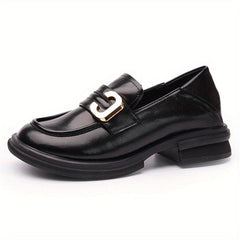 Women's Block Heel Loafers Soft Sole Slip On Shoes