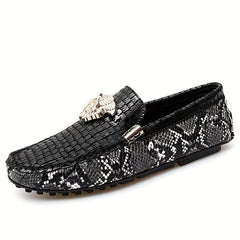Snakeskin Print Loafers Soft Sole Shoes Casual Slip On Flat Shoes