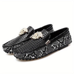 Snakeskin Print Loafers Soft Sole Shoes Casual Slip On Flat Shoes