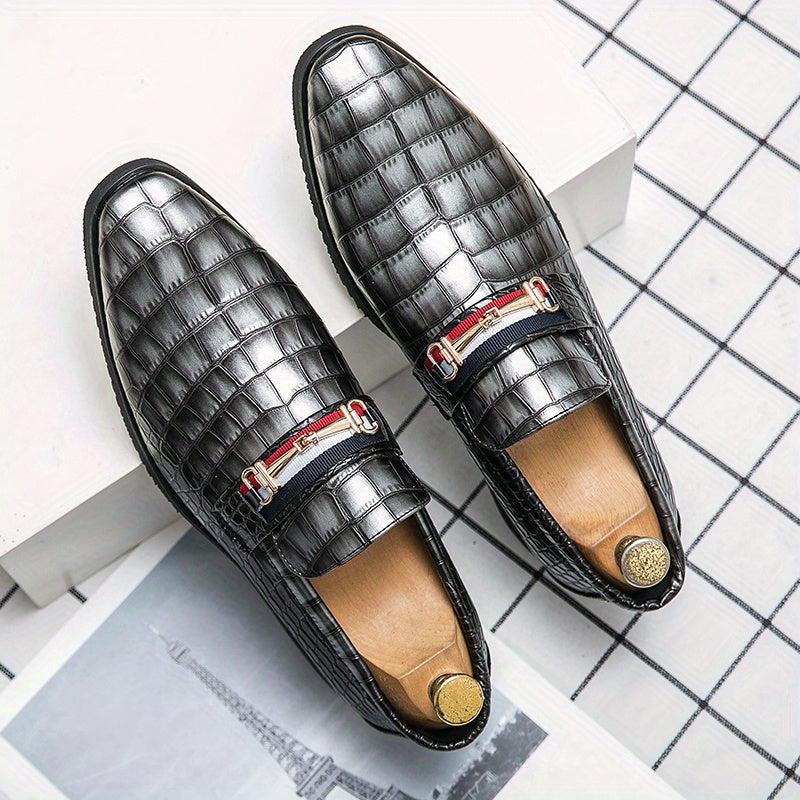 Women's Crocodile Print Loafers Pointed Toe Slip On Shoes