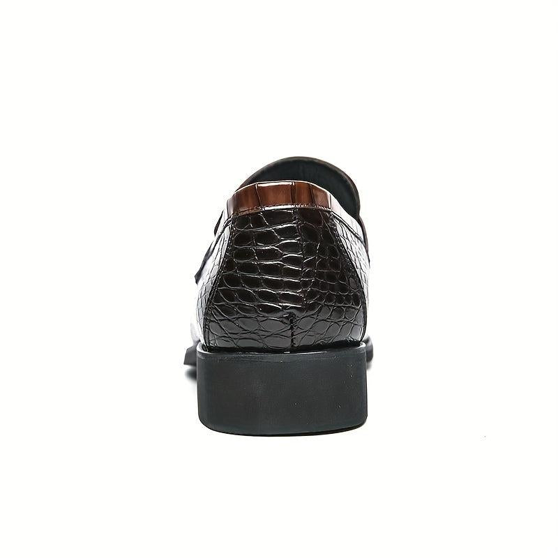Women's Crocodile Print Loafers Pointed Toe Slip On Shoes