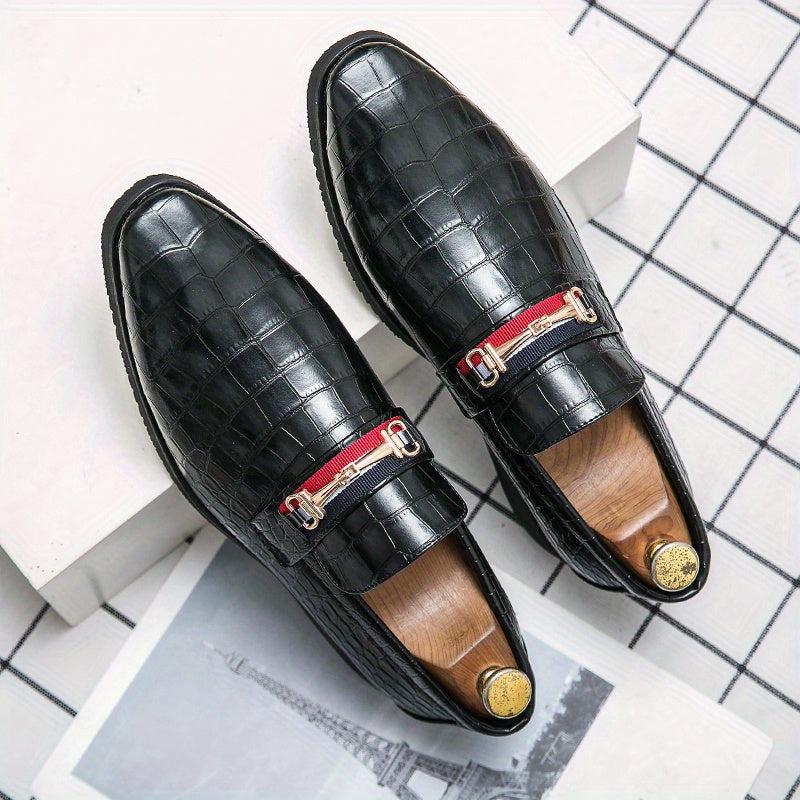 Women's Crocodile Print Loafers Pointed Toe Slip On Shoes