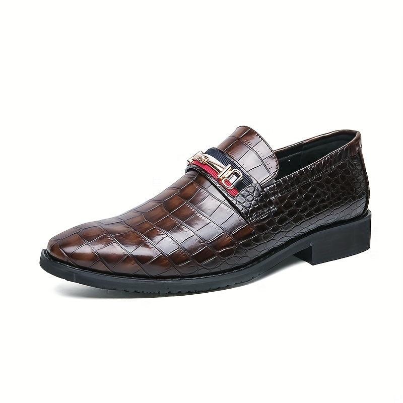 Women's Crocodile Print Loafers Pointed Toe Slip On Shoes
