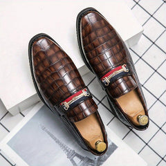 Women's Crocodile Print Loafers Pointed Toe Slip On Shoes