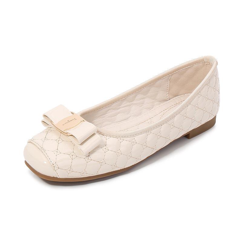 Quilted Slip On Flats Square Toe Loafers