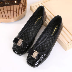 Quilted Slip On Flats Square Toe Loafers